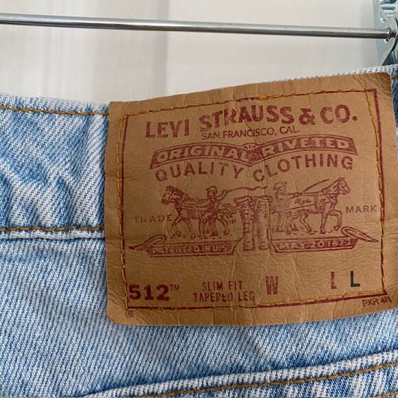 Levi's 512 Jeans Slim Fit Tapered Leg Light-Washed Denim Women's 14 Regular Long - Picture 6 of 12